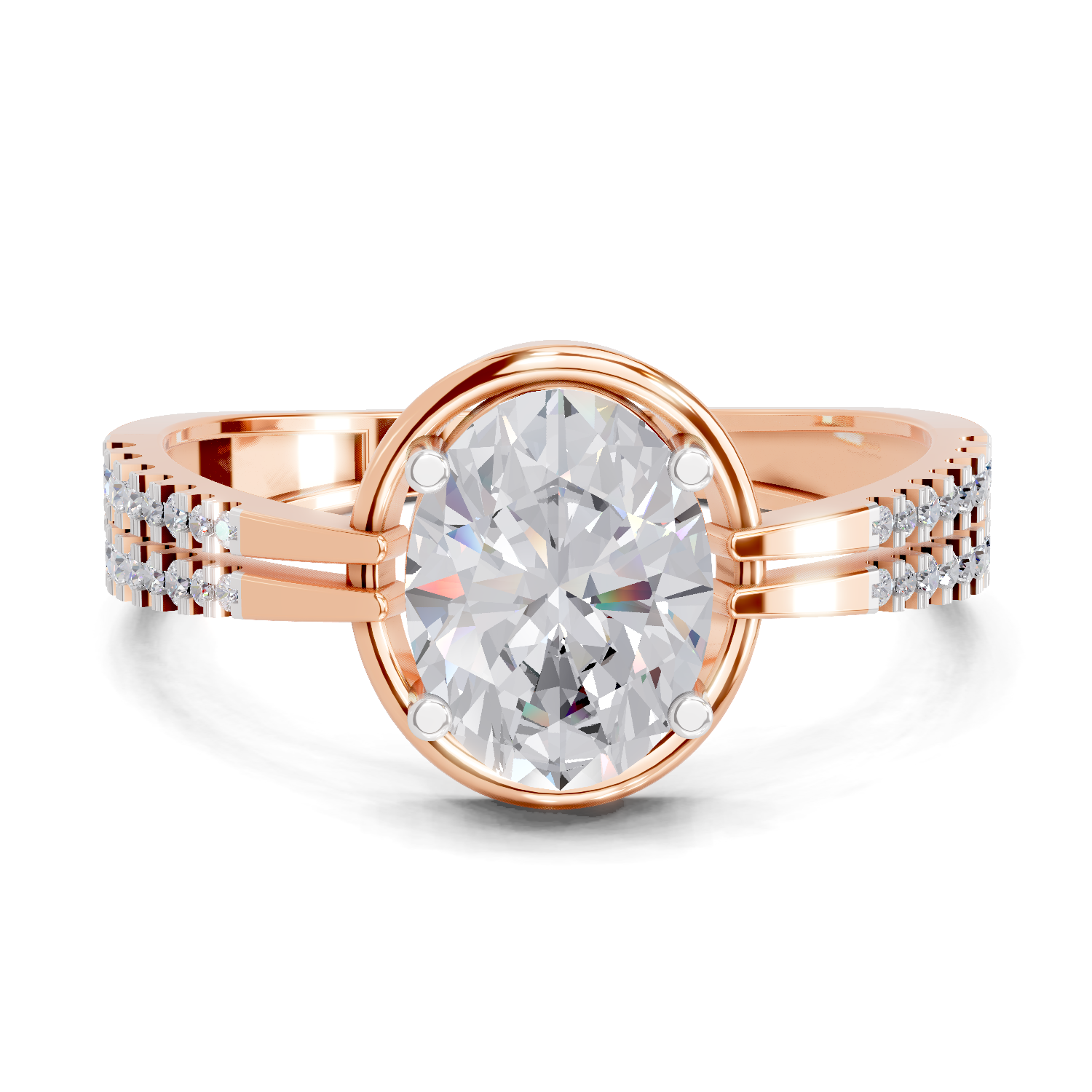 1.39 Carat Celeste Oval Promise  Engagement Ring | 14K Rose Gold