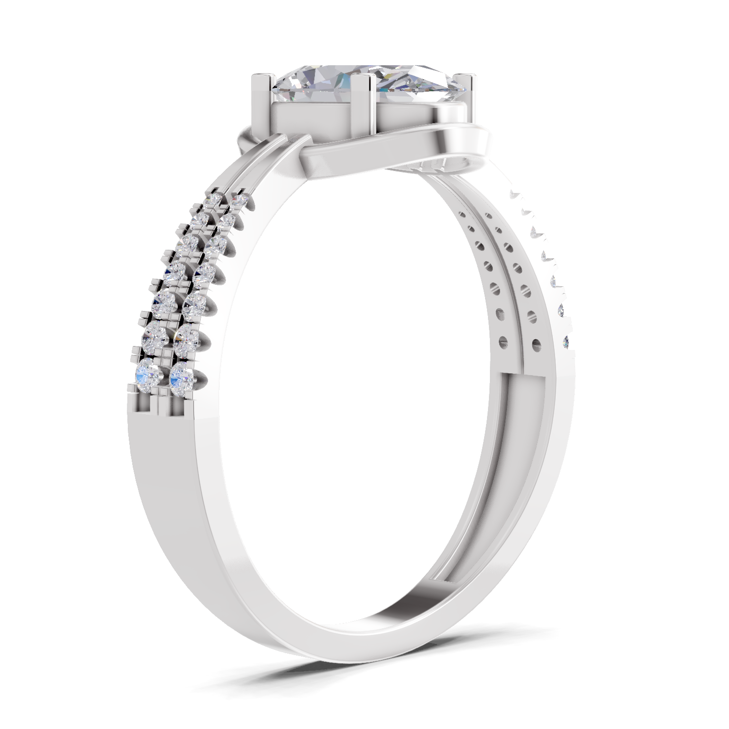 1.39 Carat Celeste Oval Promise  Engagement Ring | 14K White Gold