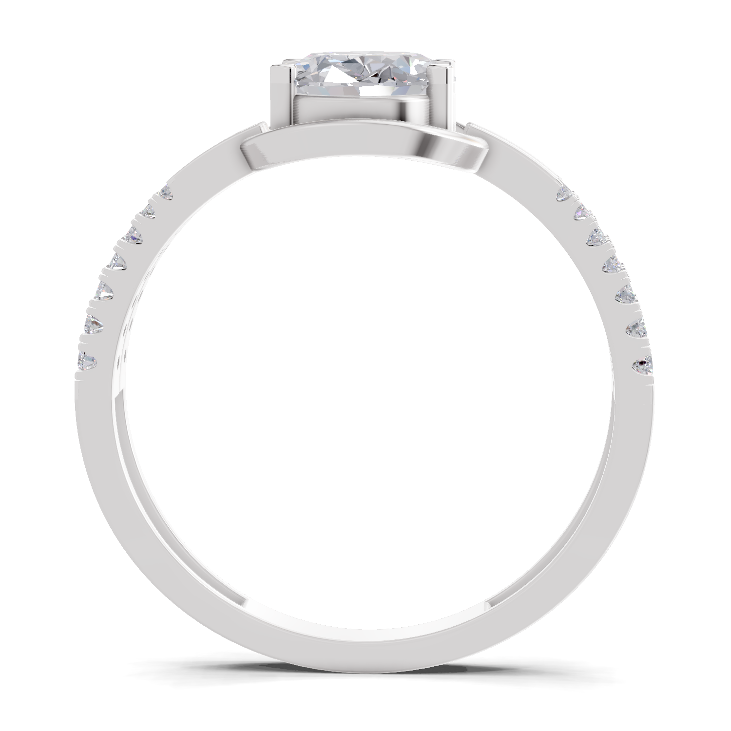 1.39 Carat Celeste Oval Promise  Engagement Ring | 14K White Gold