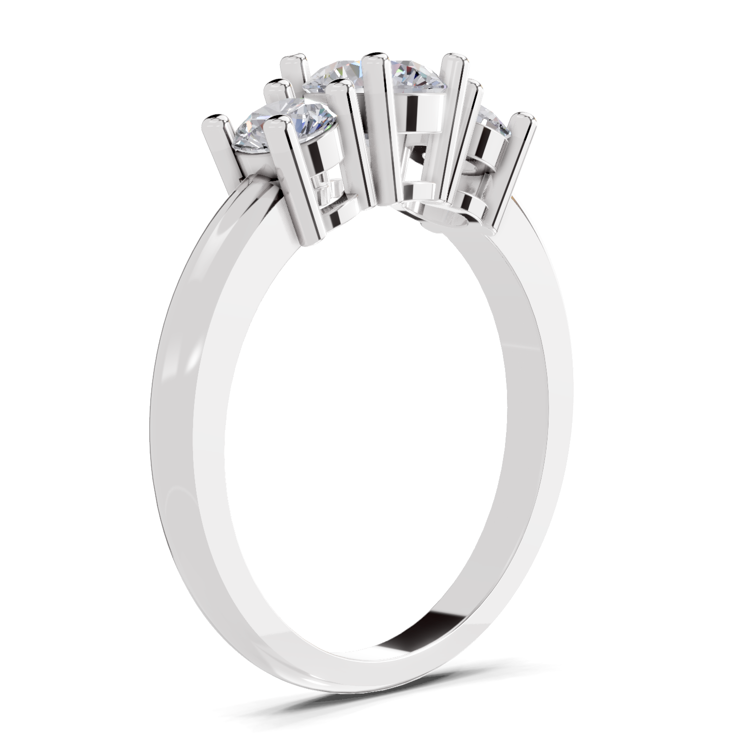 Lab Grown Diamond 0.95 Carat Trinity Gleam Promise Engagement Ring | 14K White Gold