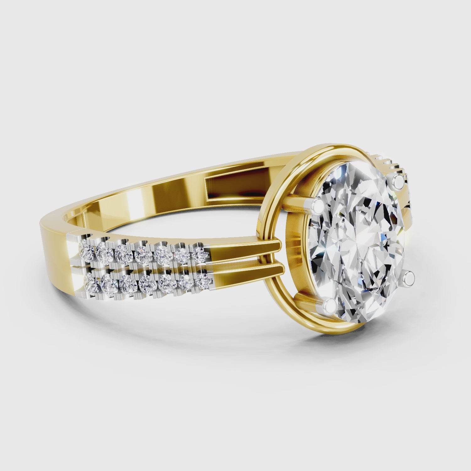 Load video: 1.39 Carat Celeste Oval Promise  Engagement Ring | 14K Yellow Gold