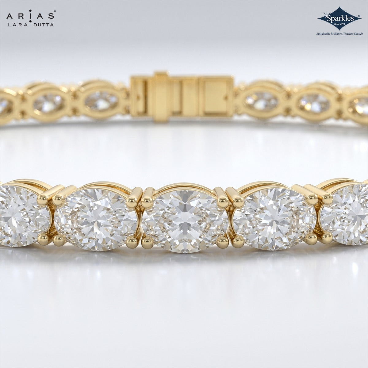Arias by Lara Dutta Oval Diamond Tennis Bracelet