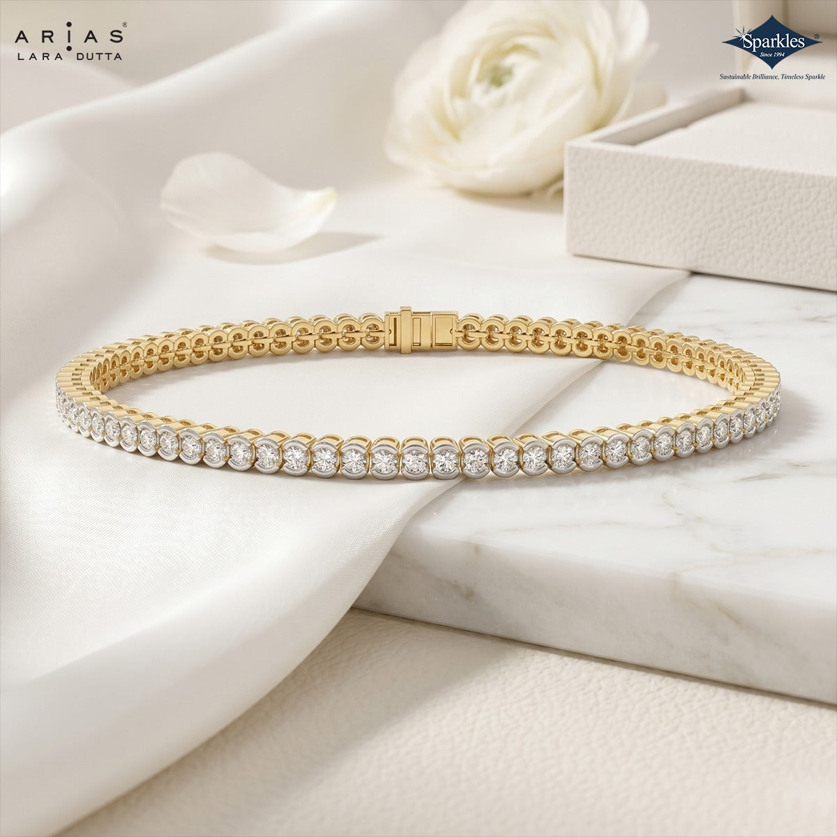 Arias by Lara Dutta Bezel Tennis Bracelet