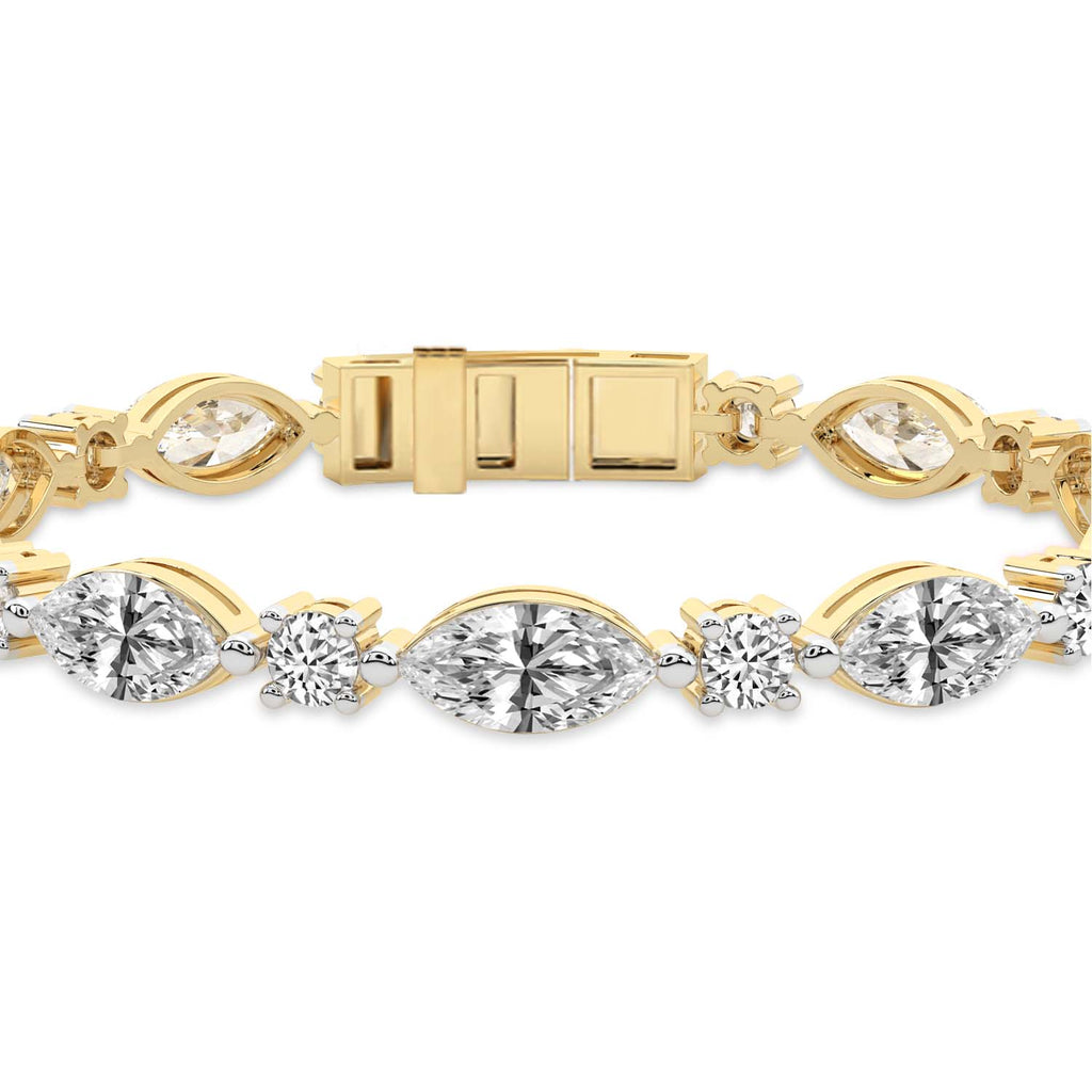 5.18 Carat Solitaire Lab Grown Diamond Bracelet In 14K Gold