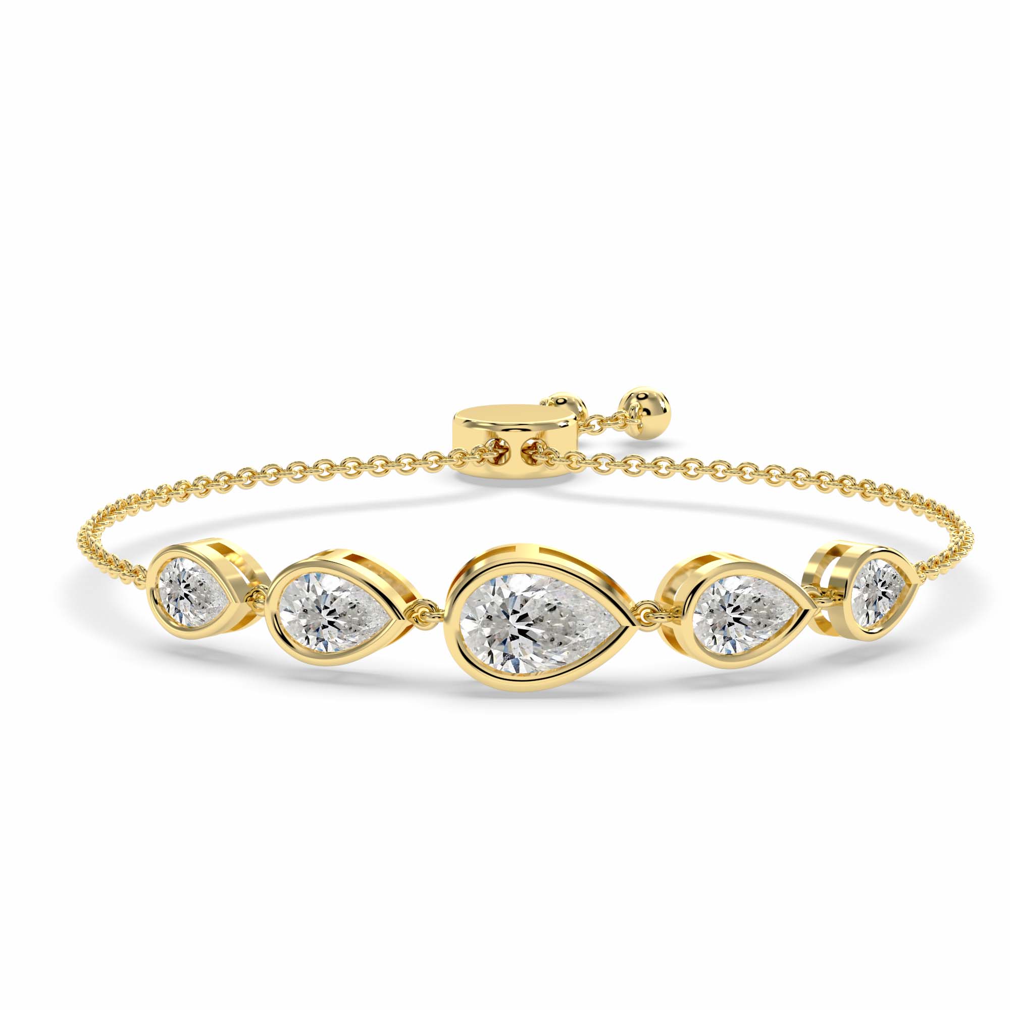 Sparkles Pear Cut Diamond Lariat Diamond Bracelet