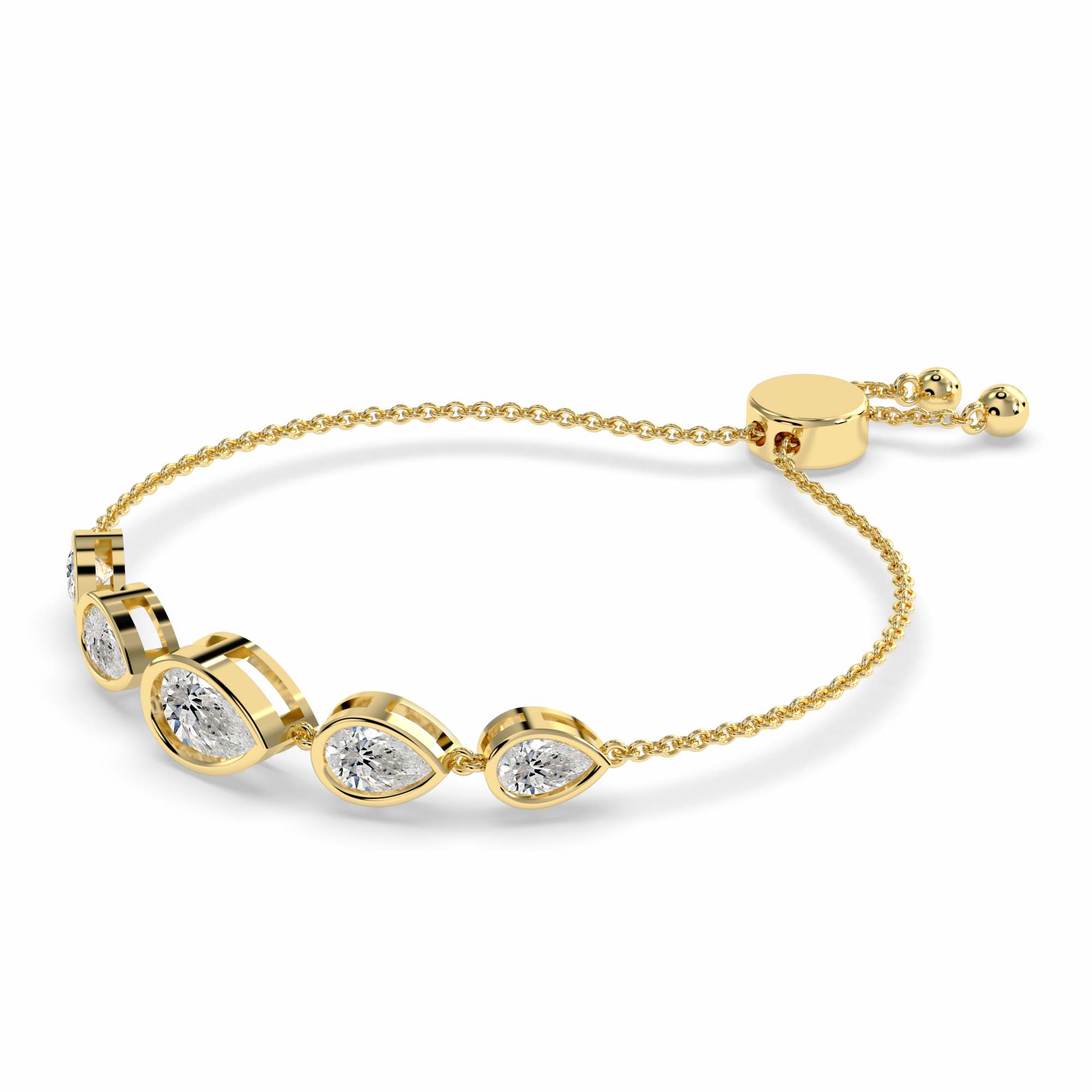 Sparkles Pear Cut Diamond Lariat Diamond Bracelet