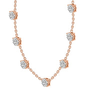 2.10 Ct Round Shape Diamond Fashion Necklace | 14K Rose Gold