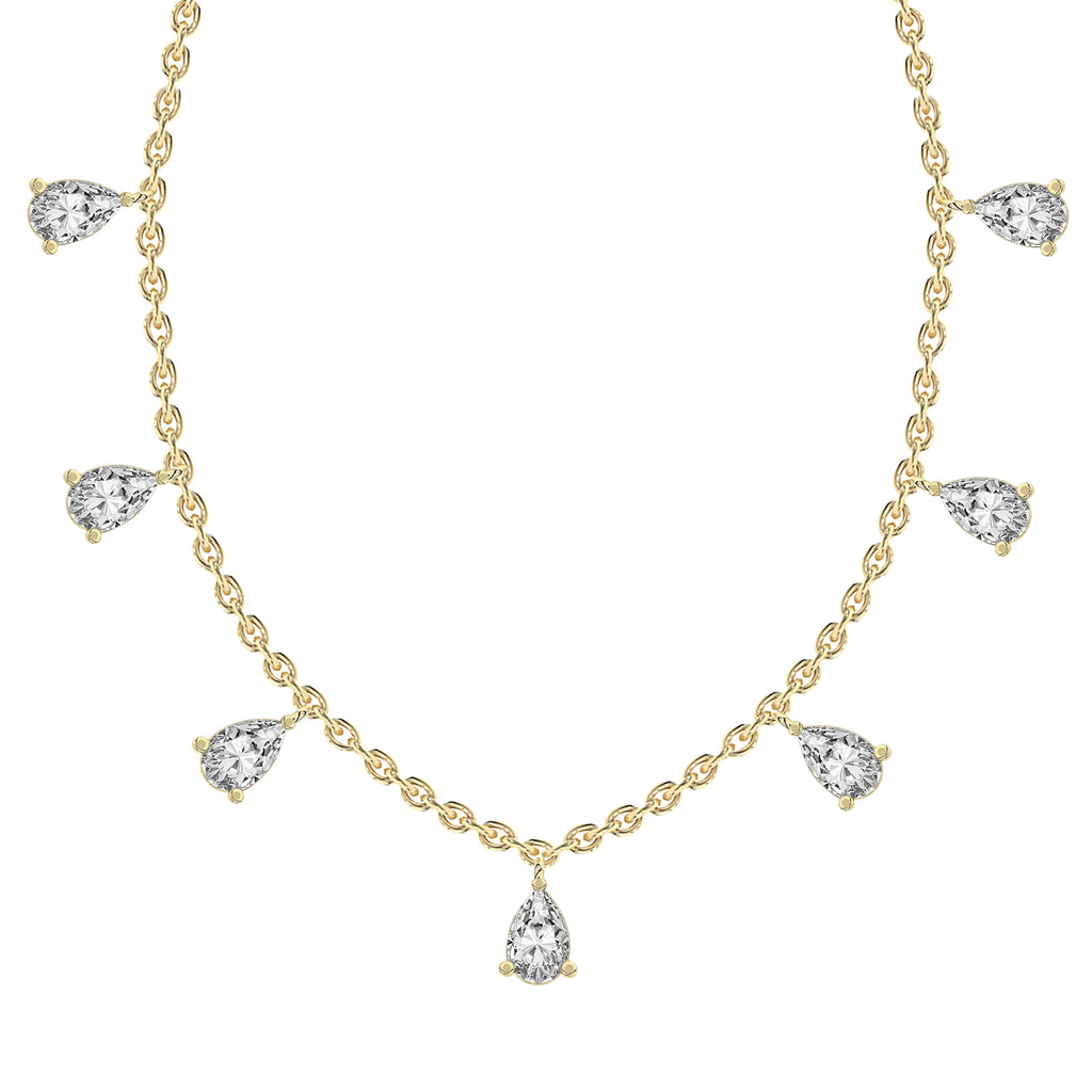 1.19 Ct Pear Shape Diamond Fashion Necklace in 14K