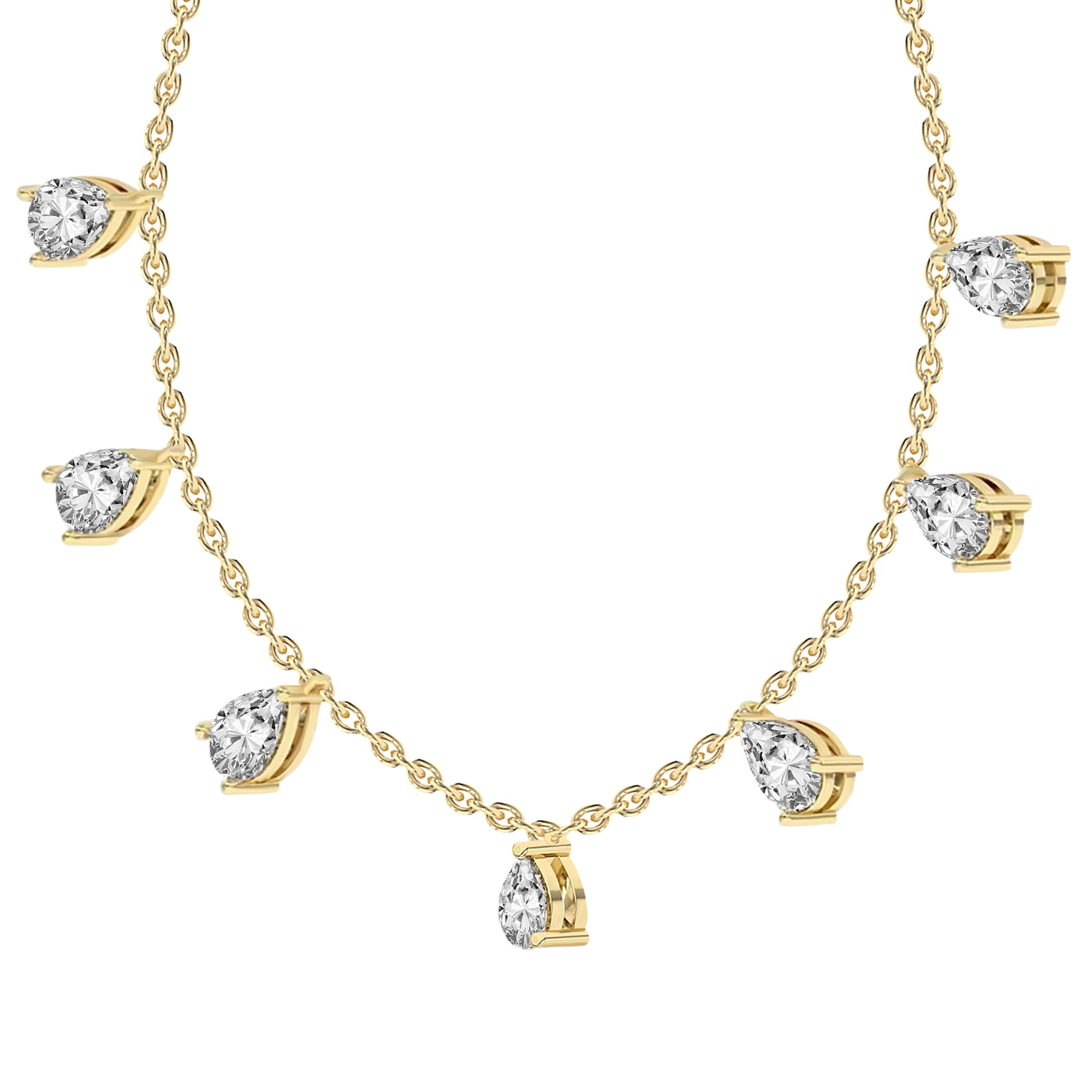 1.19 Ct Pear Shape Diamond Fashion Necklace in 14K