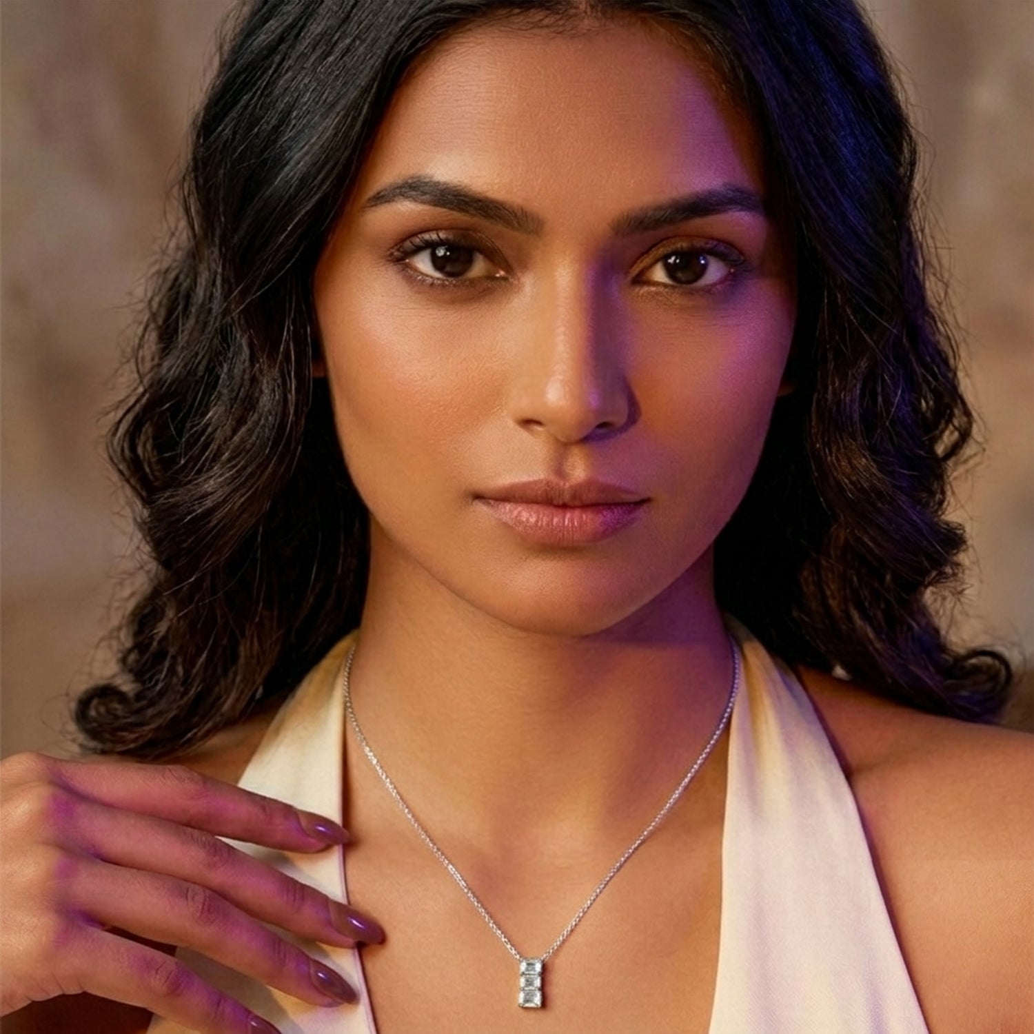 2 Ct Emerald Shape Diamond Fashion Necklace in 14K