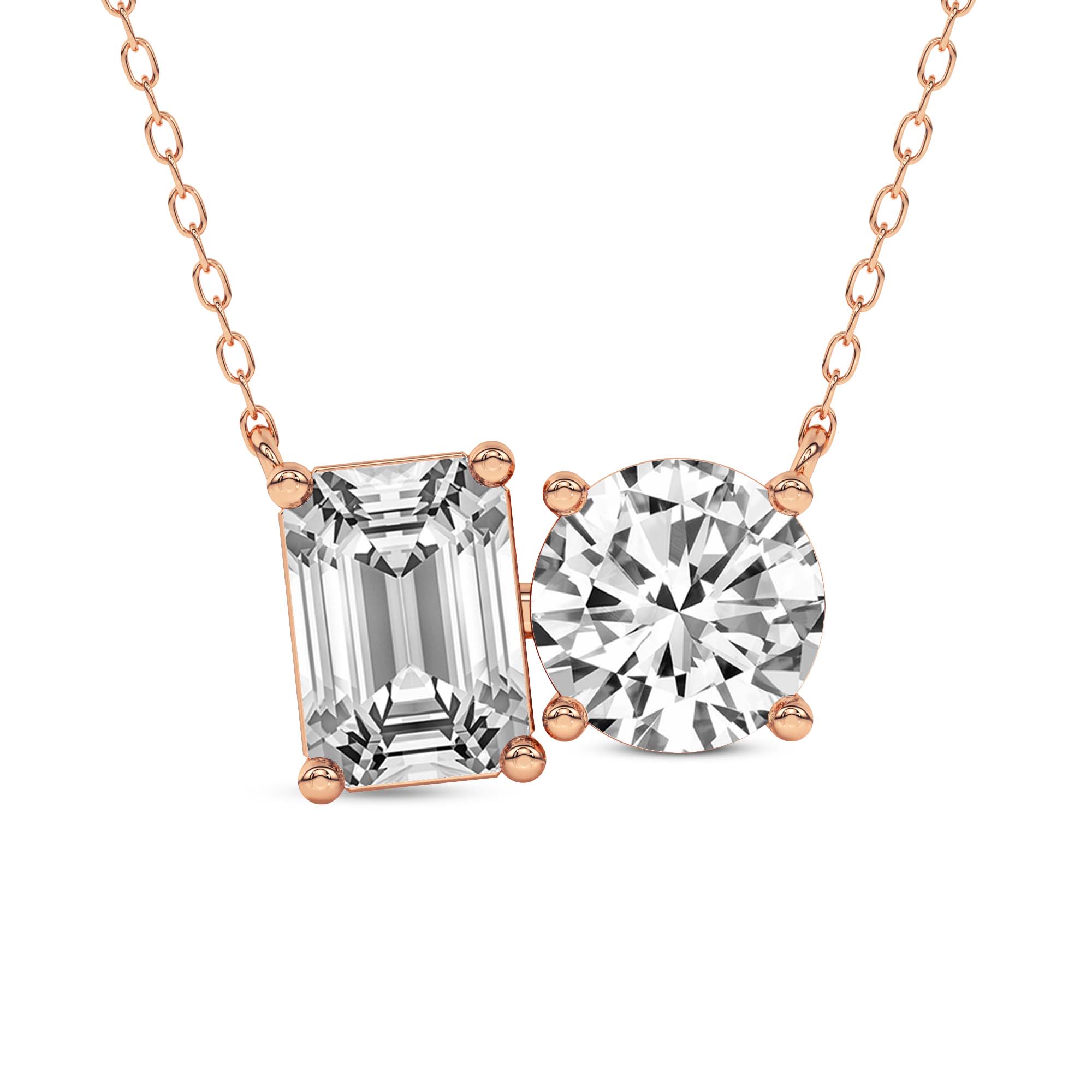 2 Ct Emerald Diamond Fashion Necklace in 14K