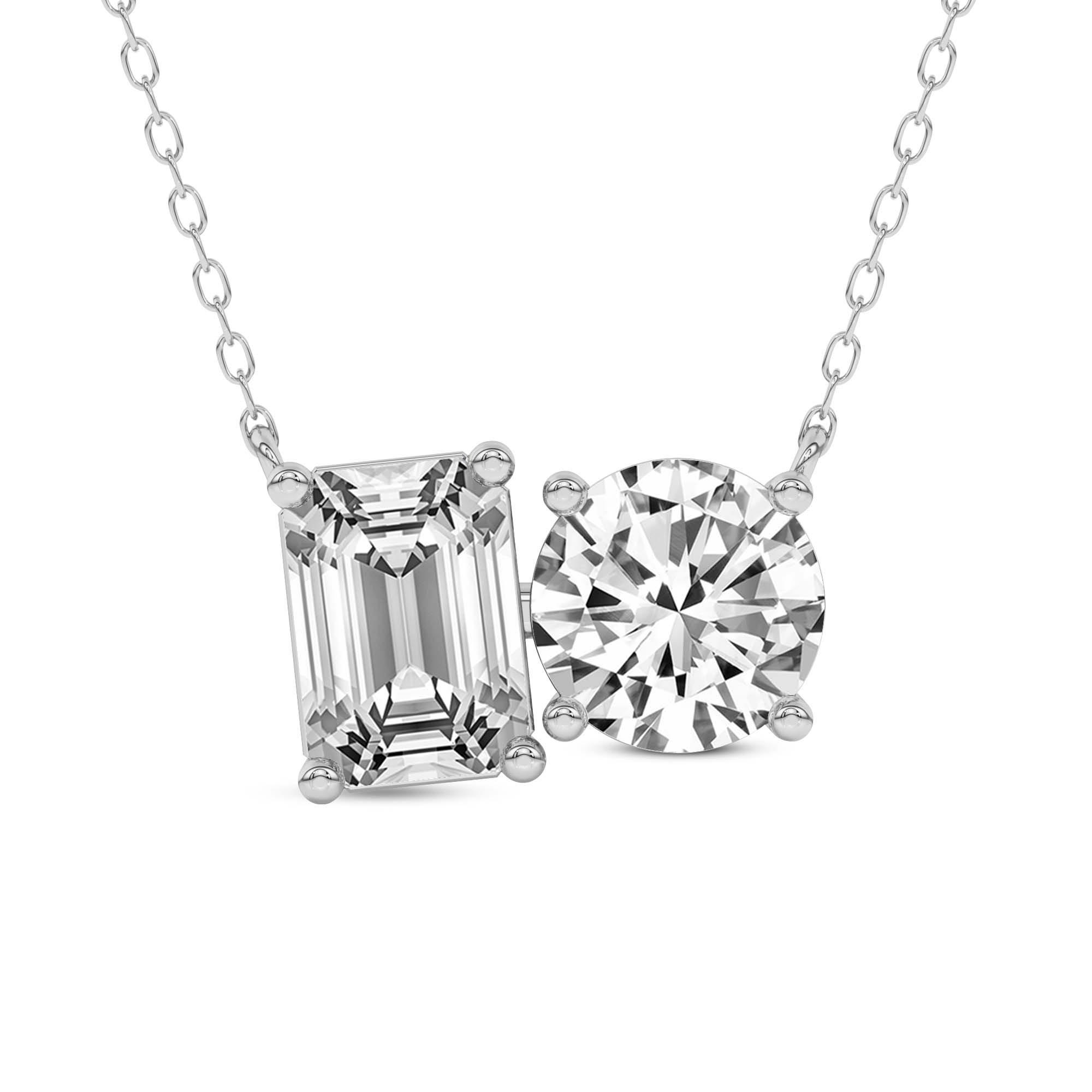 2 Ct Emerald Diamond Fashion Necklace in 14K