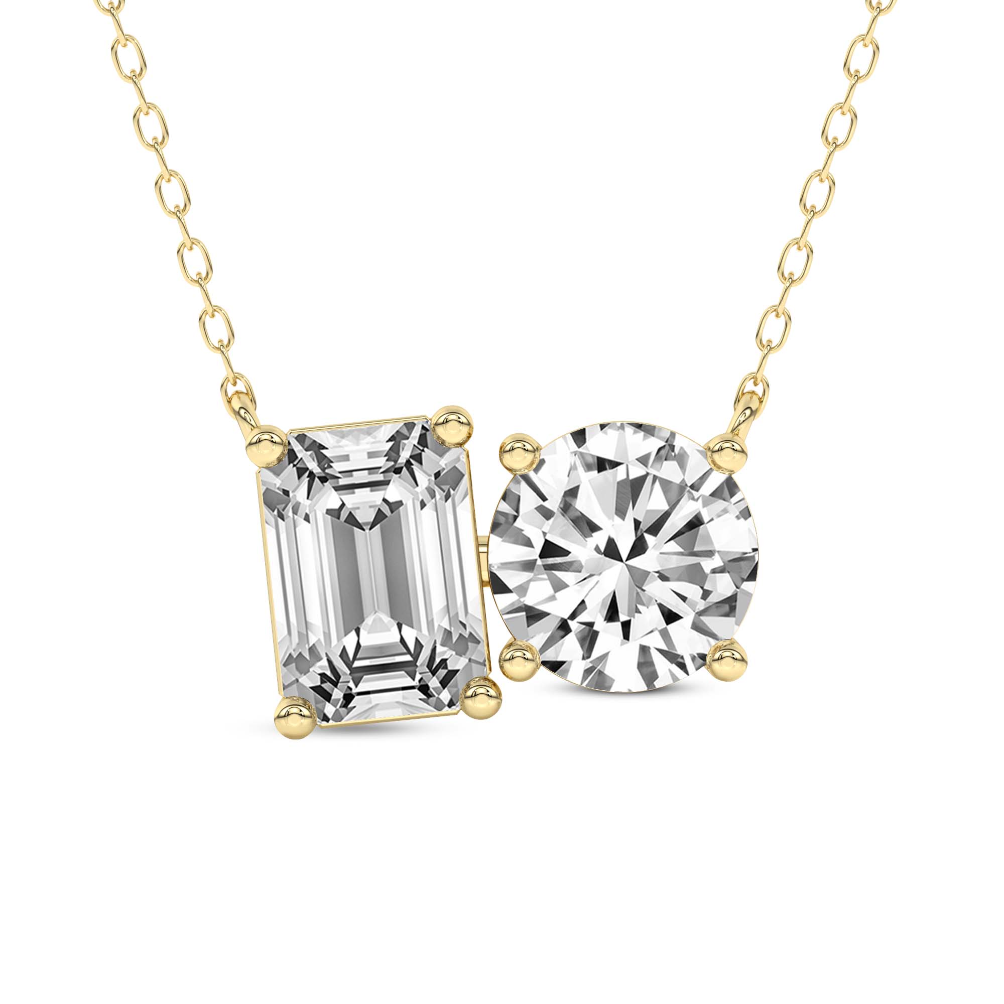 2 Ct Emerald Diamond Fashion Necklace in 14K