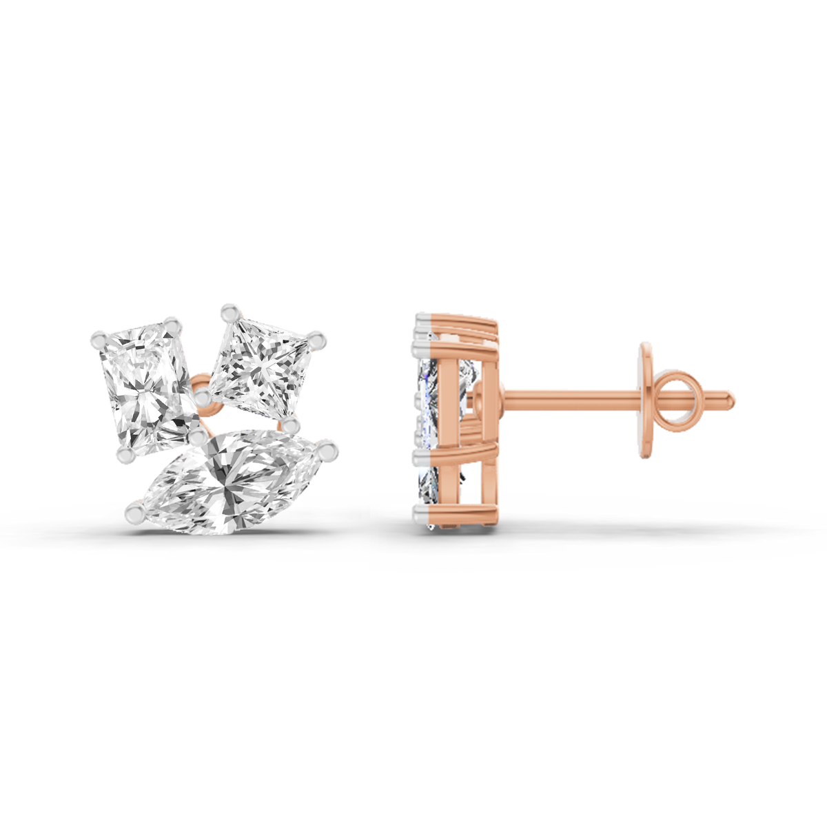 2.1 Ct Fashion Earrings | 14K Rose Gold