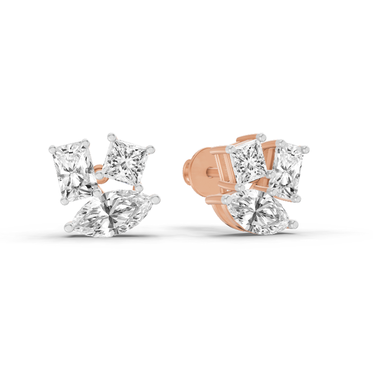 2.1 Ct Fashion Earrings | 14K Rose Gold