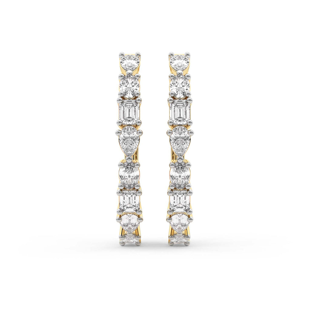 Sparkles ixed Cut Hoop Diamond Earring