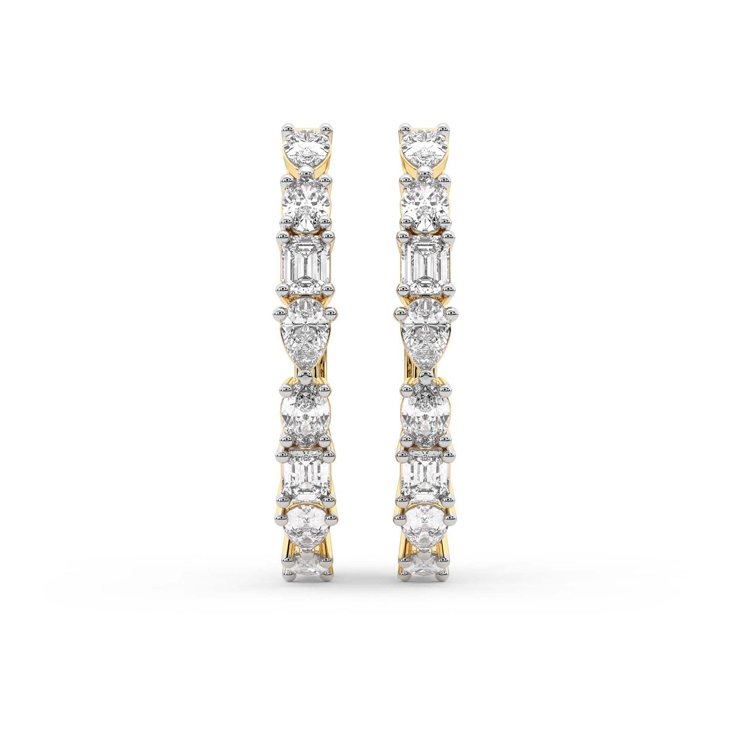 Sparkles ixed Cut Hoop Diamond Earring