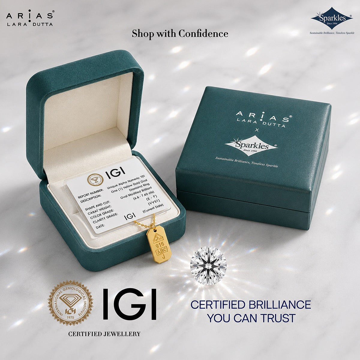 Arias by Lara Dutta Signature Diamond Tennis Necklace