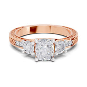 1.46 Ct Cushion Shape Solitaire Diamond Ring| 14K Rose Gold