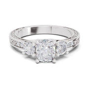 1.46 Ct Cushion Shape Solitaire Diamond Ring| 14K White Gold