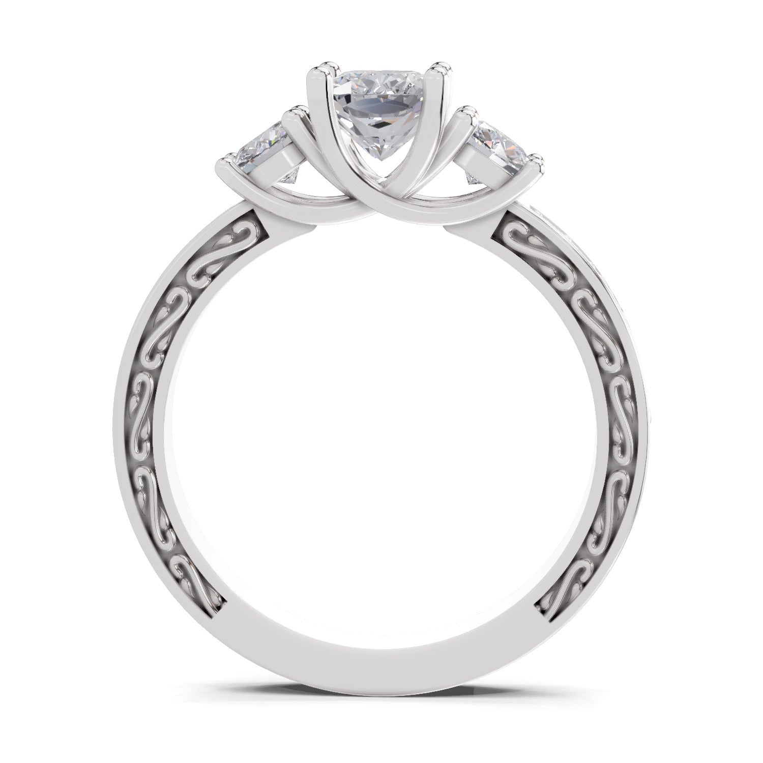 1.46 Ct Cushion Shape Solitaire Diamond Ring| 14K White Gold