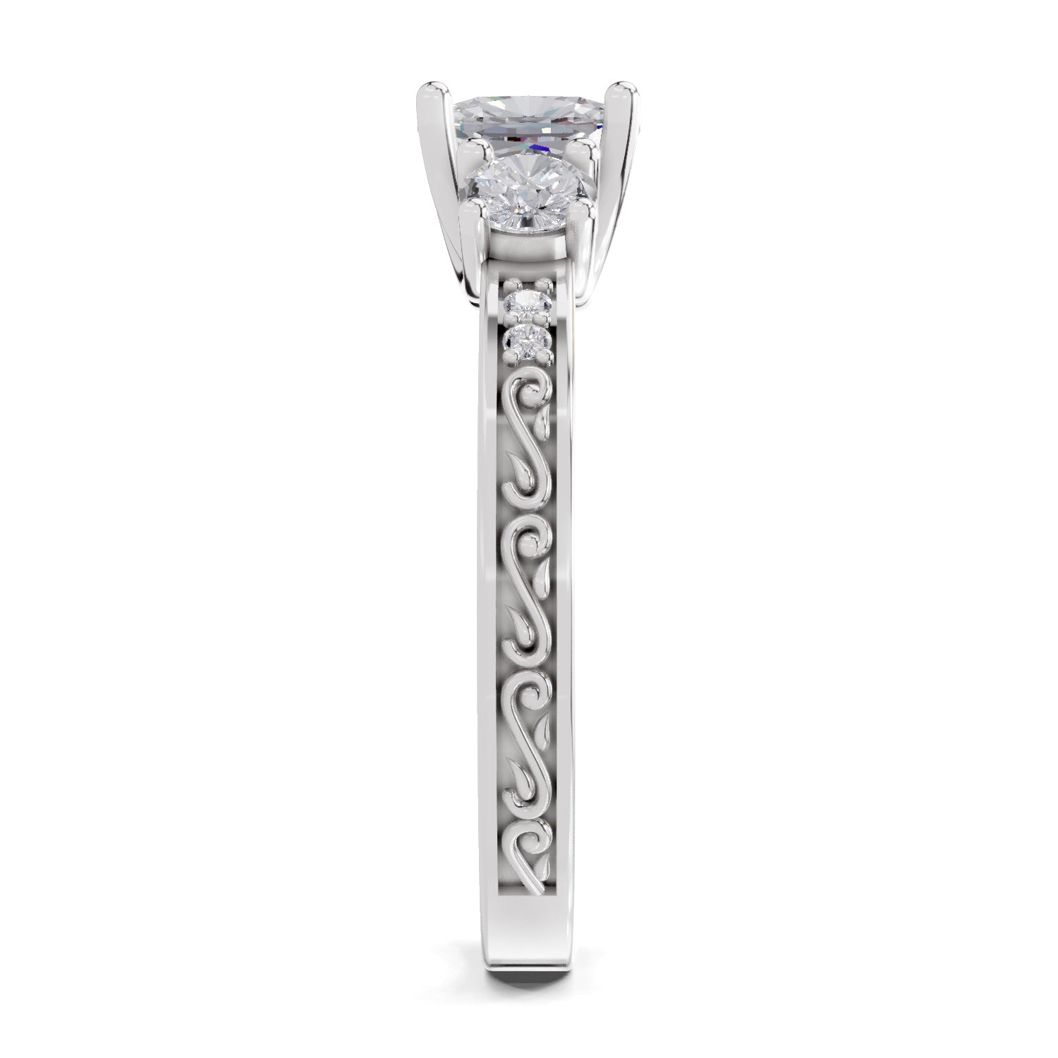 1.46 Ct Cushion Shape Solitaire Diamond Ring| 14K White Gold