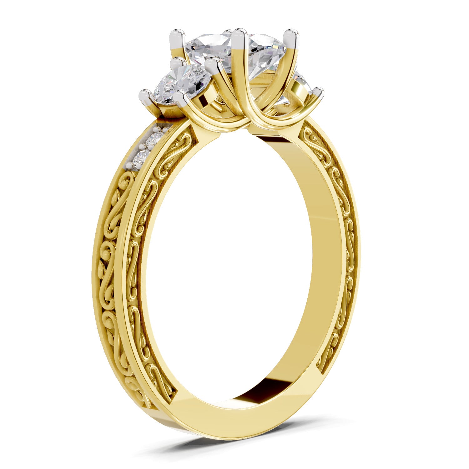 1.46 Ct Cushion Shape Solitaire Diamond Ring| 14K Yellow Gold