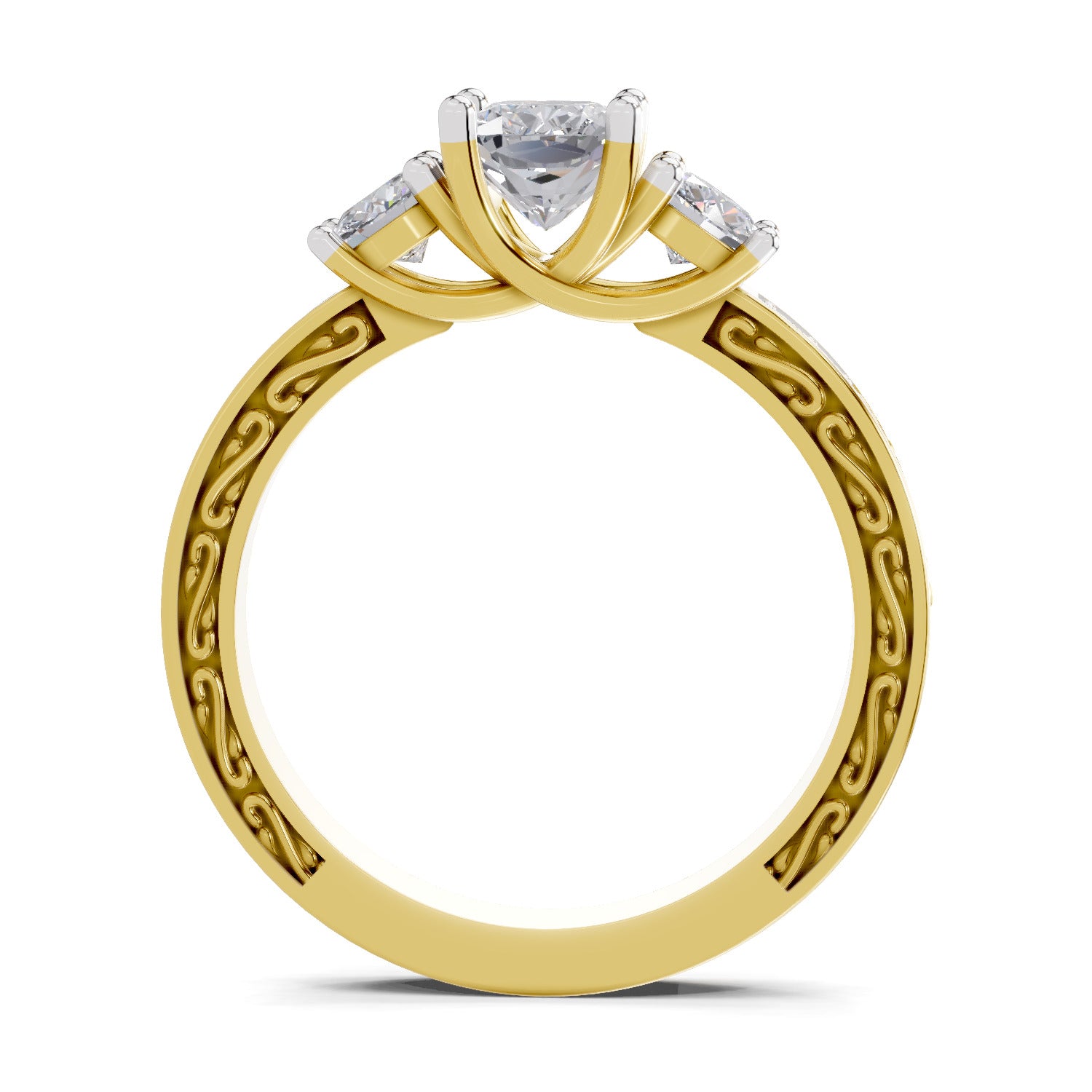 1.46 Ct Cushion Shape Solitaire Diamond Ring| 14K Yellow Gold
