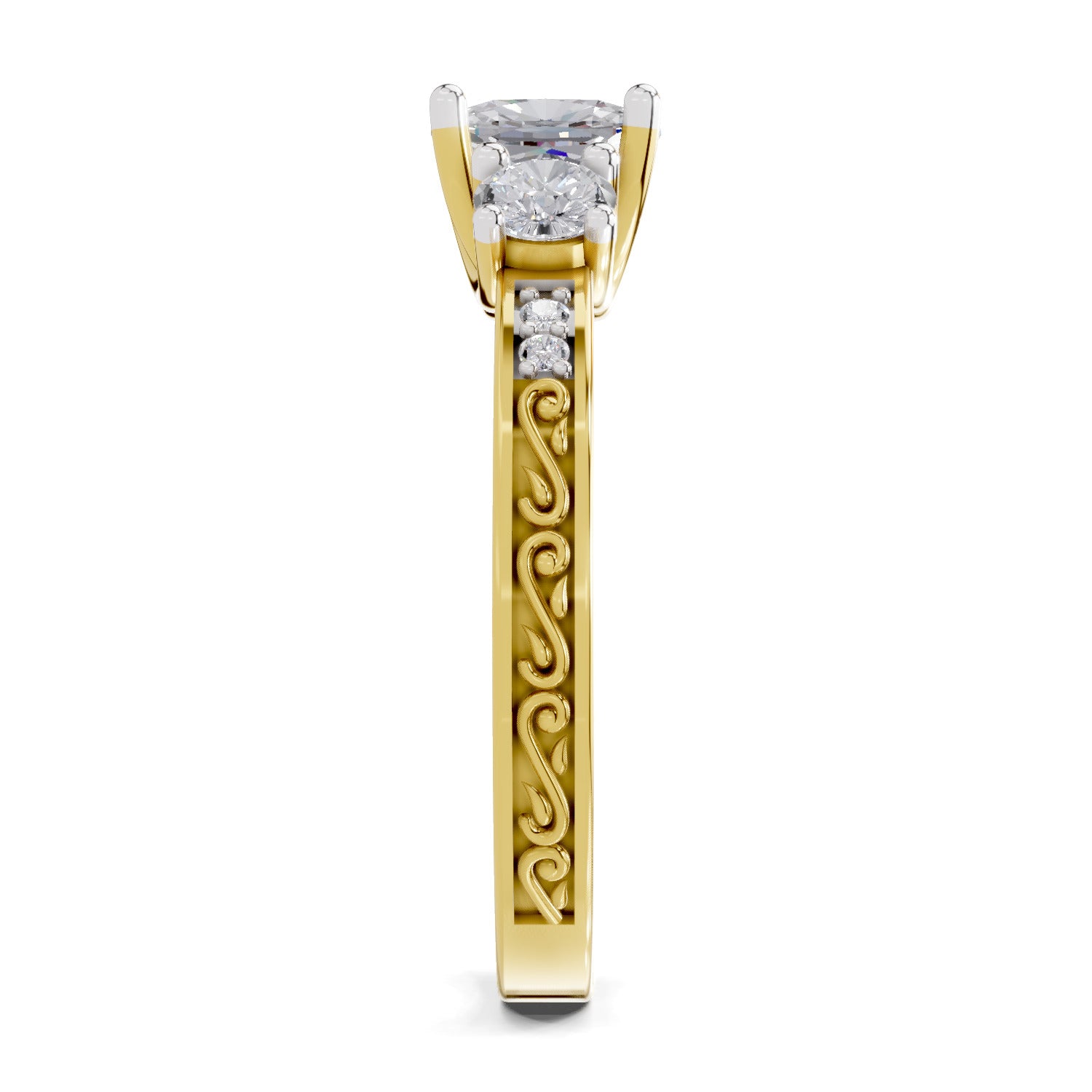 1.46 Ct Cushion Shape Solitaire Diamond Ring| 14K Yellow Gold