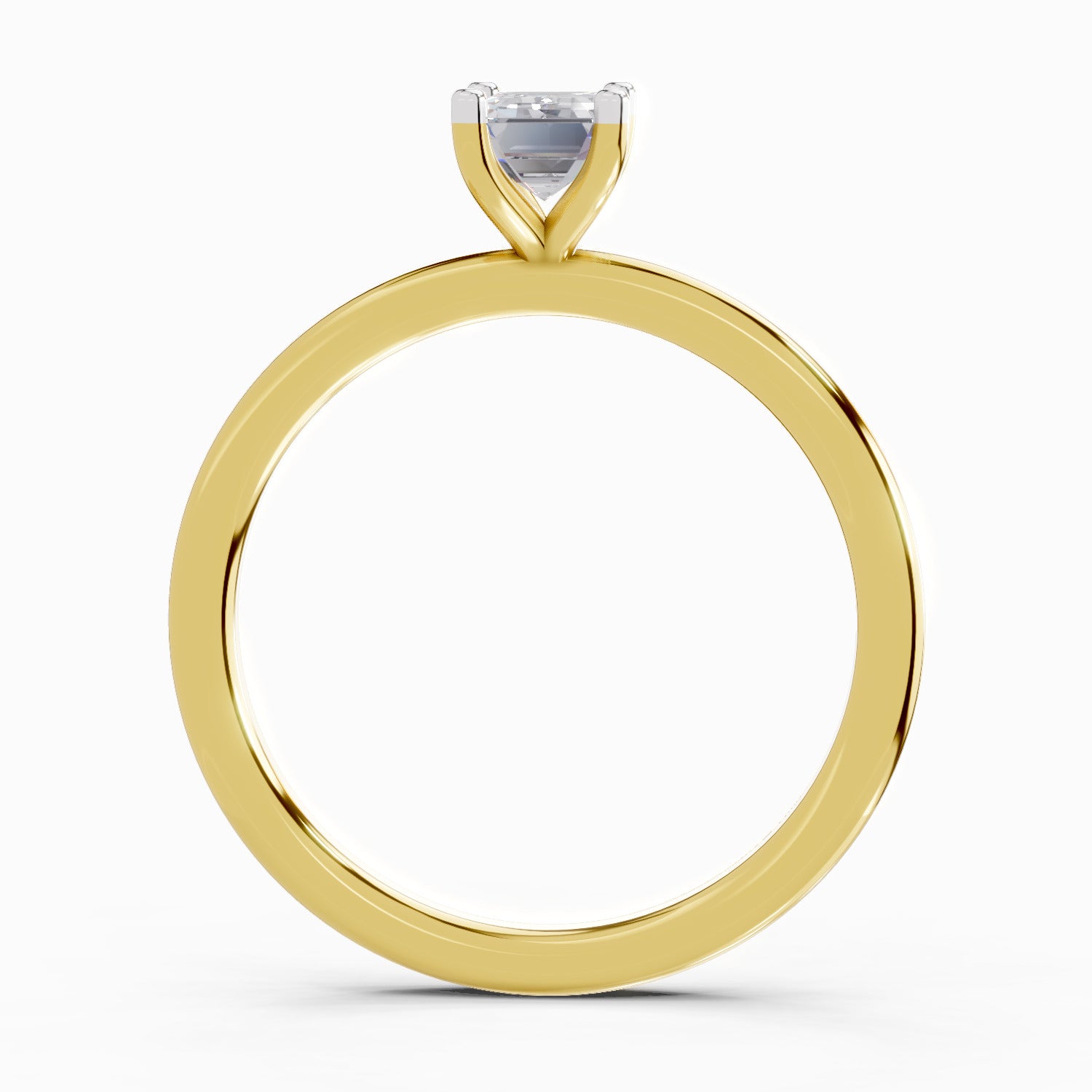 0.75 Ct Emerald Shape Solitaire Diamond Ring| 14K Yellow Gold