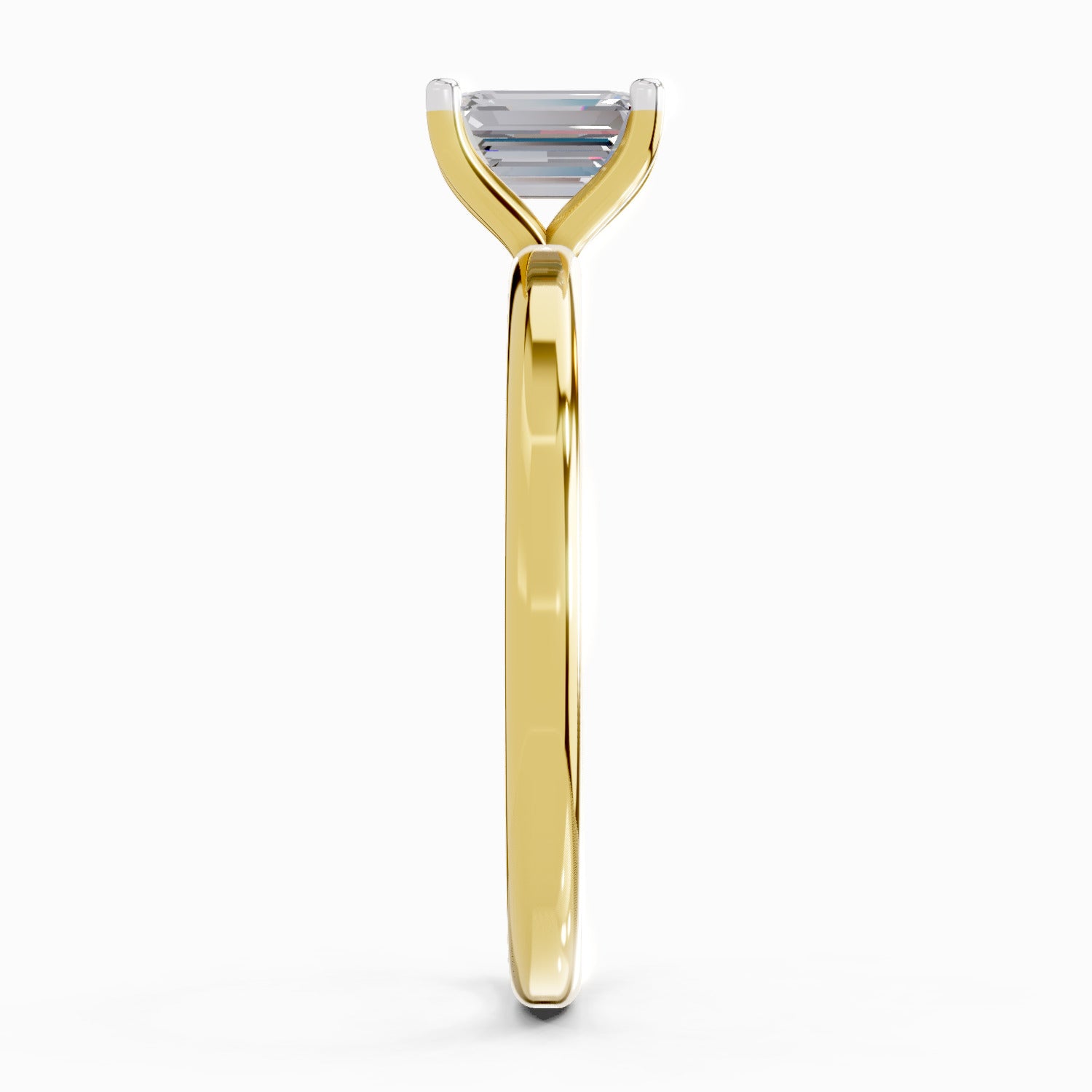 0.75 Ct Emerald Shape Solitaire Diamond Ring| 14K Yellow Gold