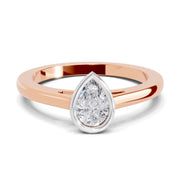 0.50 Ct Pear Shape Solitaire Diamond Ring| 14K Rose Gold