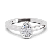 0.50 Ct Pear Shape Solitaire Diamond Ring| 14K White Gold