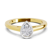 0.50 Ct Pear Shape Solitaire Diamond Ring| 14K Yellow Gold