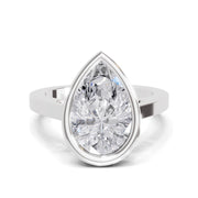 3 Ct Pear Shape Solitaire Diamond Ring| 14K White Gold