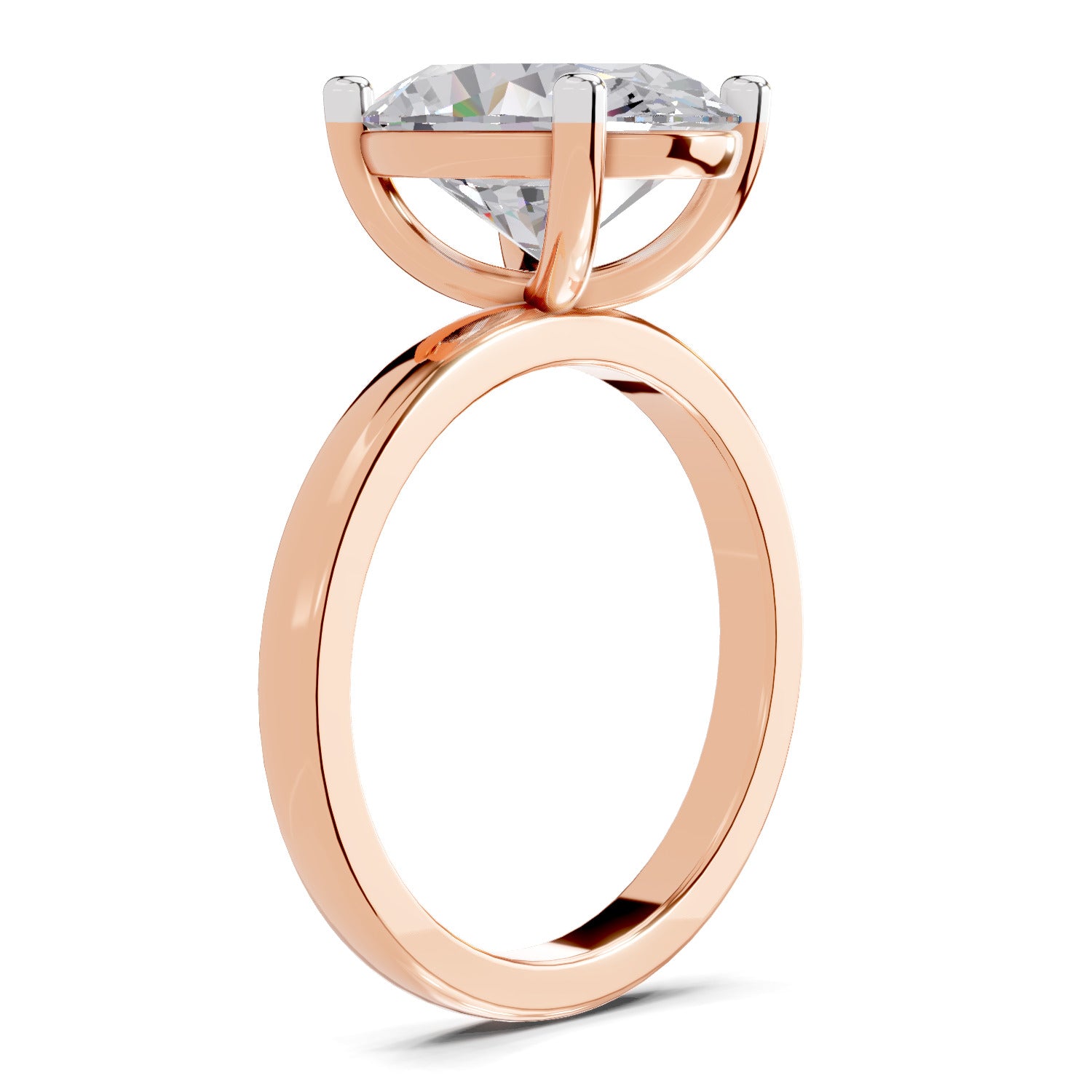 4 Ct Oval Shape Solitaire Diamond Ring| 14K Rose Gold