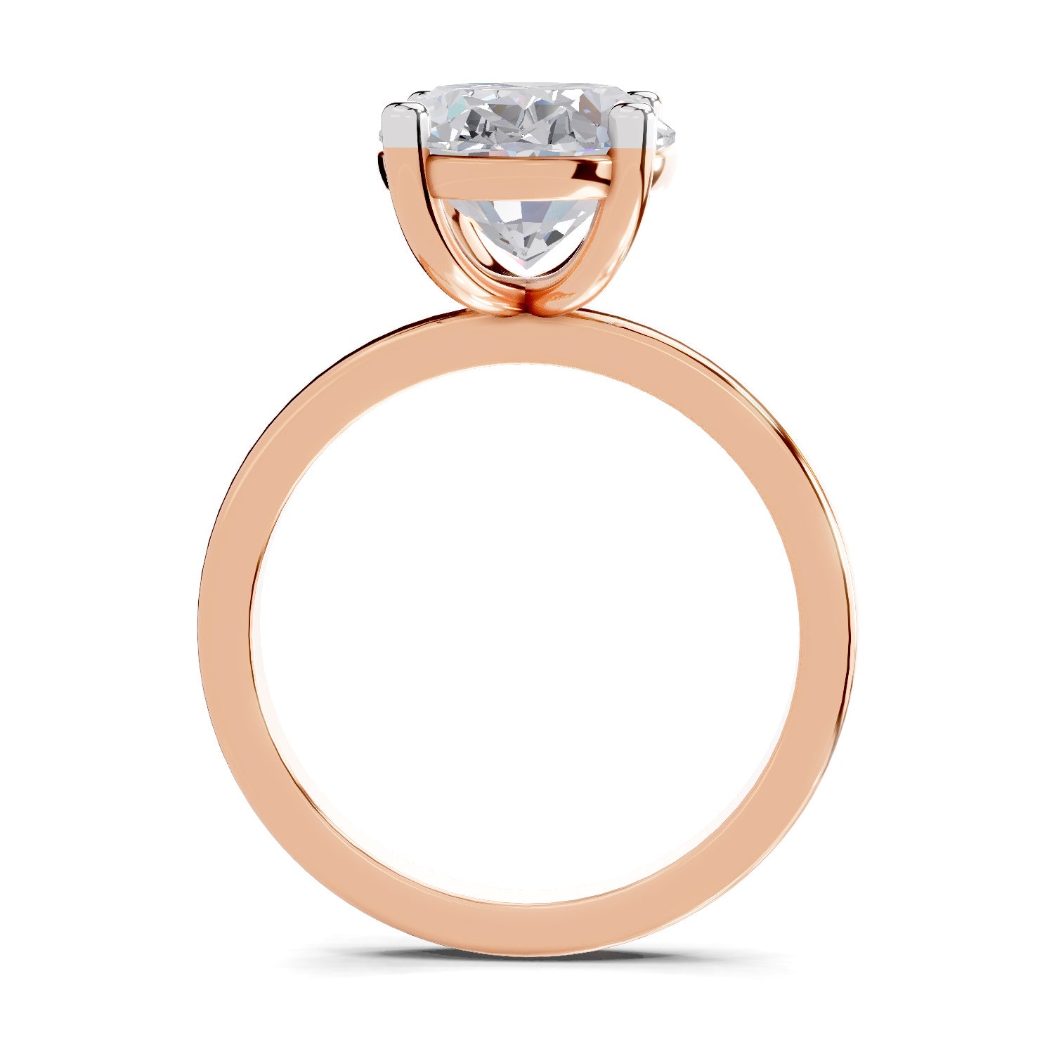 4 Ct Oval Shape Solitaire Diamond Ring| 14K Rose Gold