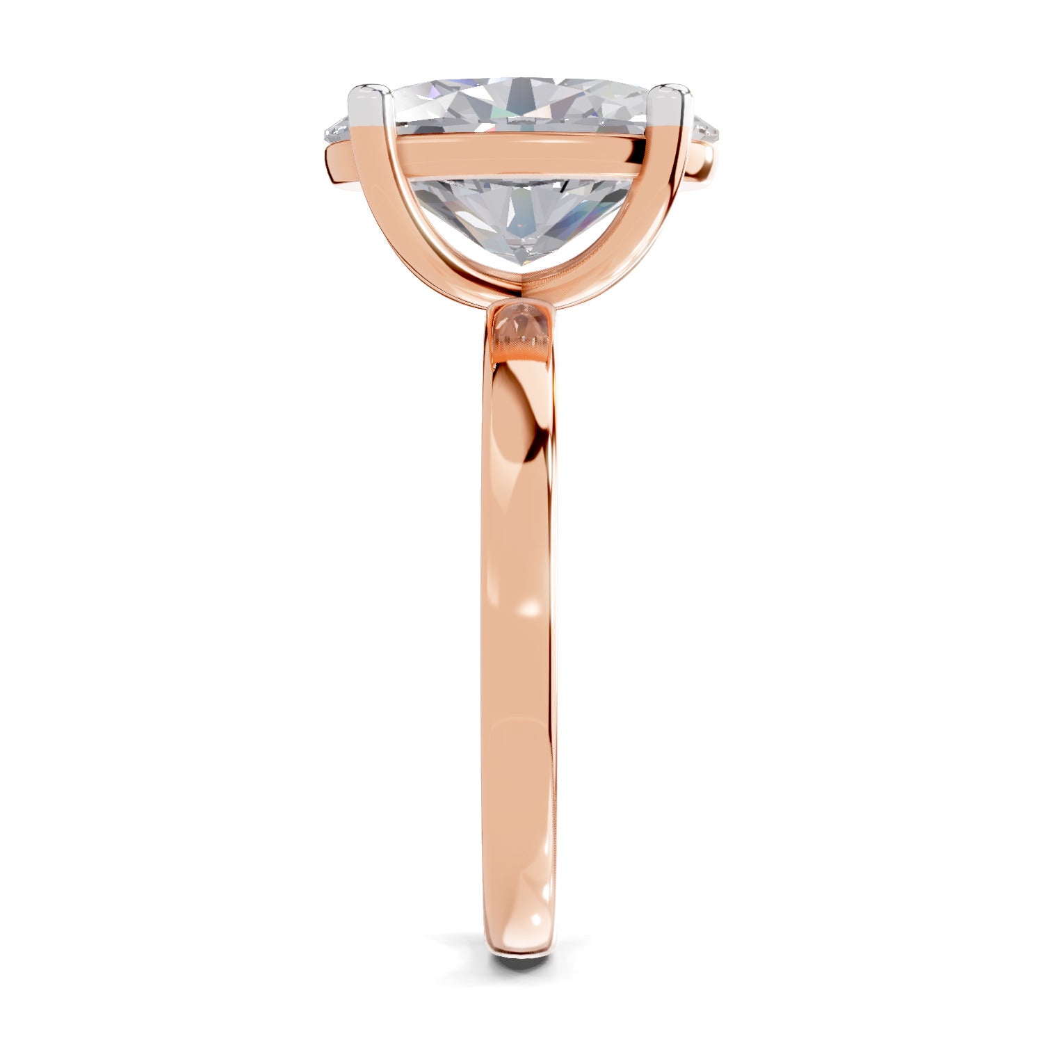 4 Ct Oval Shape Solitaire Diamond Ring| 14K Rose Gold