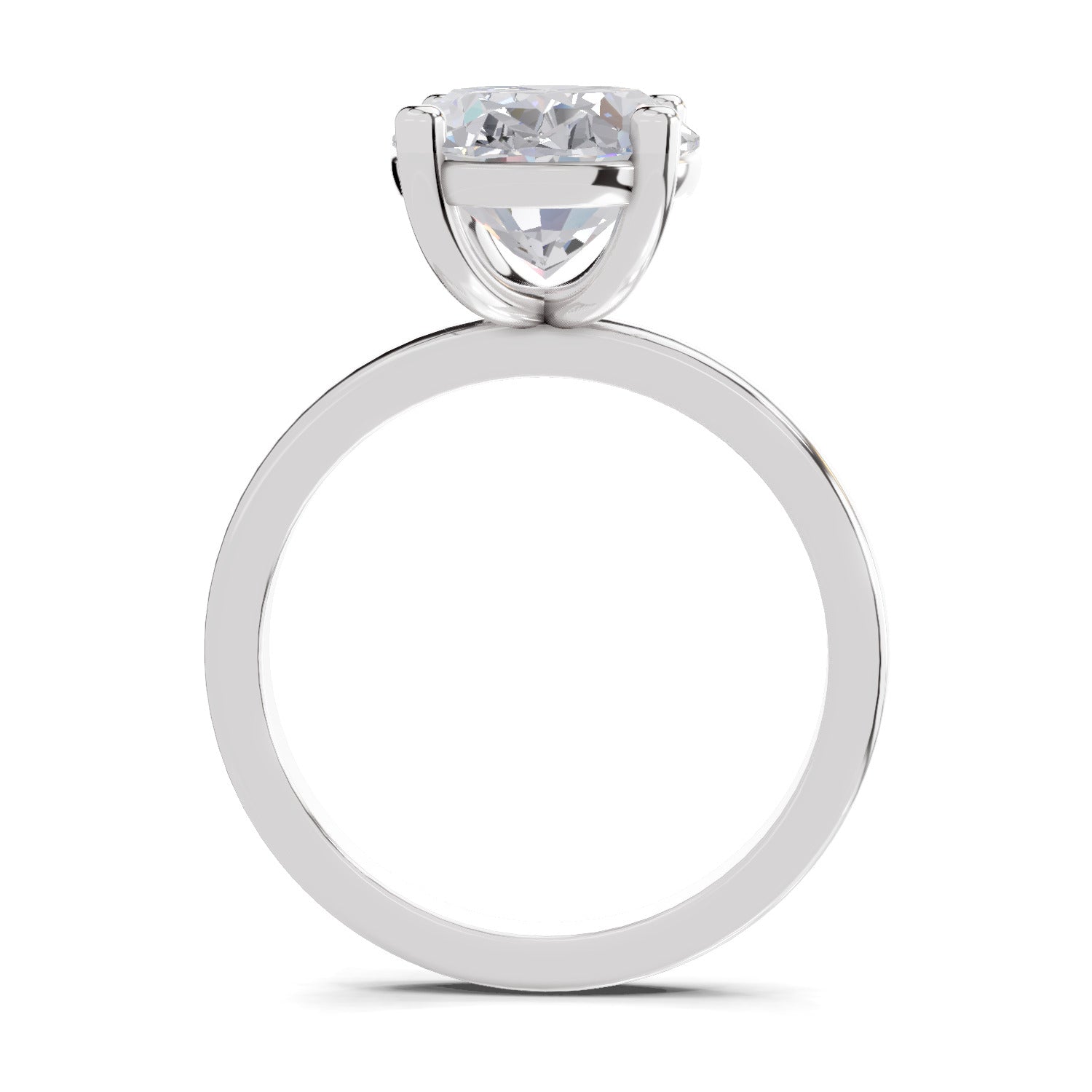 4 Ct Oval Shape Solitaire Diamond Ring| 14K White Gold