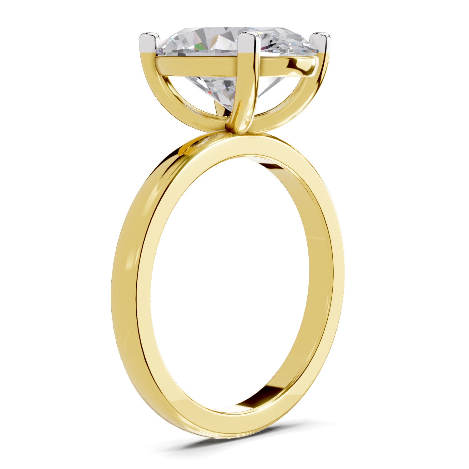 4 Ct Oval Shape Solitaire Diamond Ring| 14K Yellow Gold