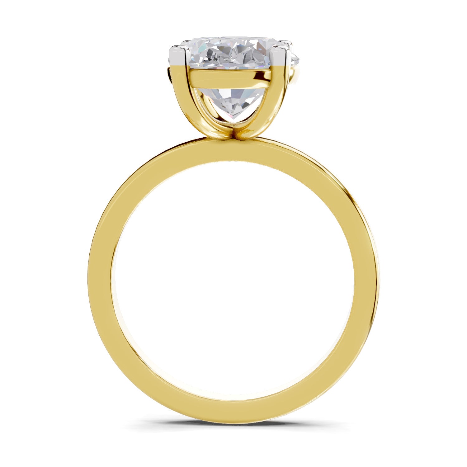 4 Ct Oval Shape Solitaire Diamond Ring| 14K Yellow Gold