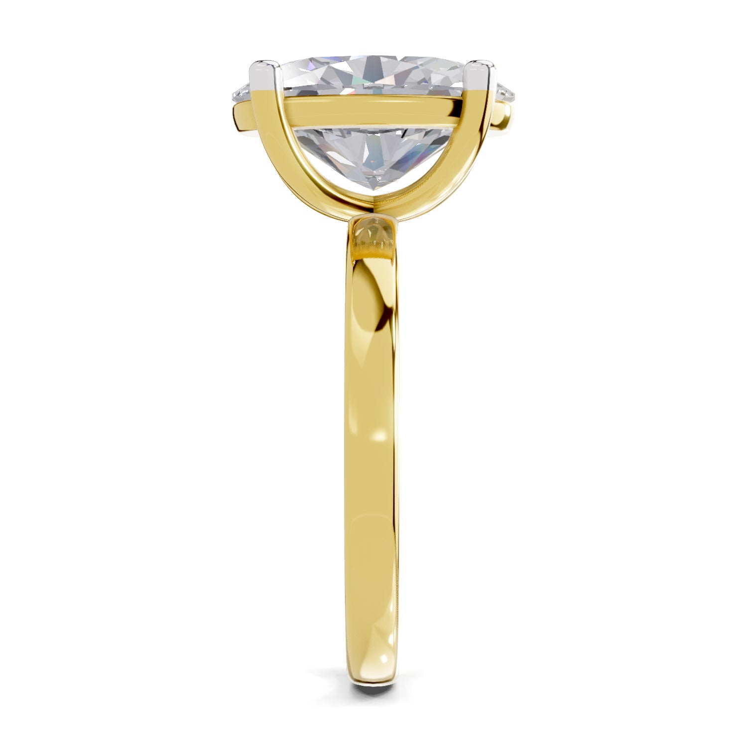 4 Ct Oval Shape Solitaire Diamond Ring| 14K Yellow Gold