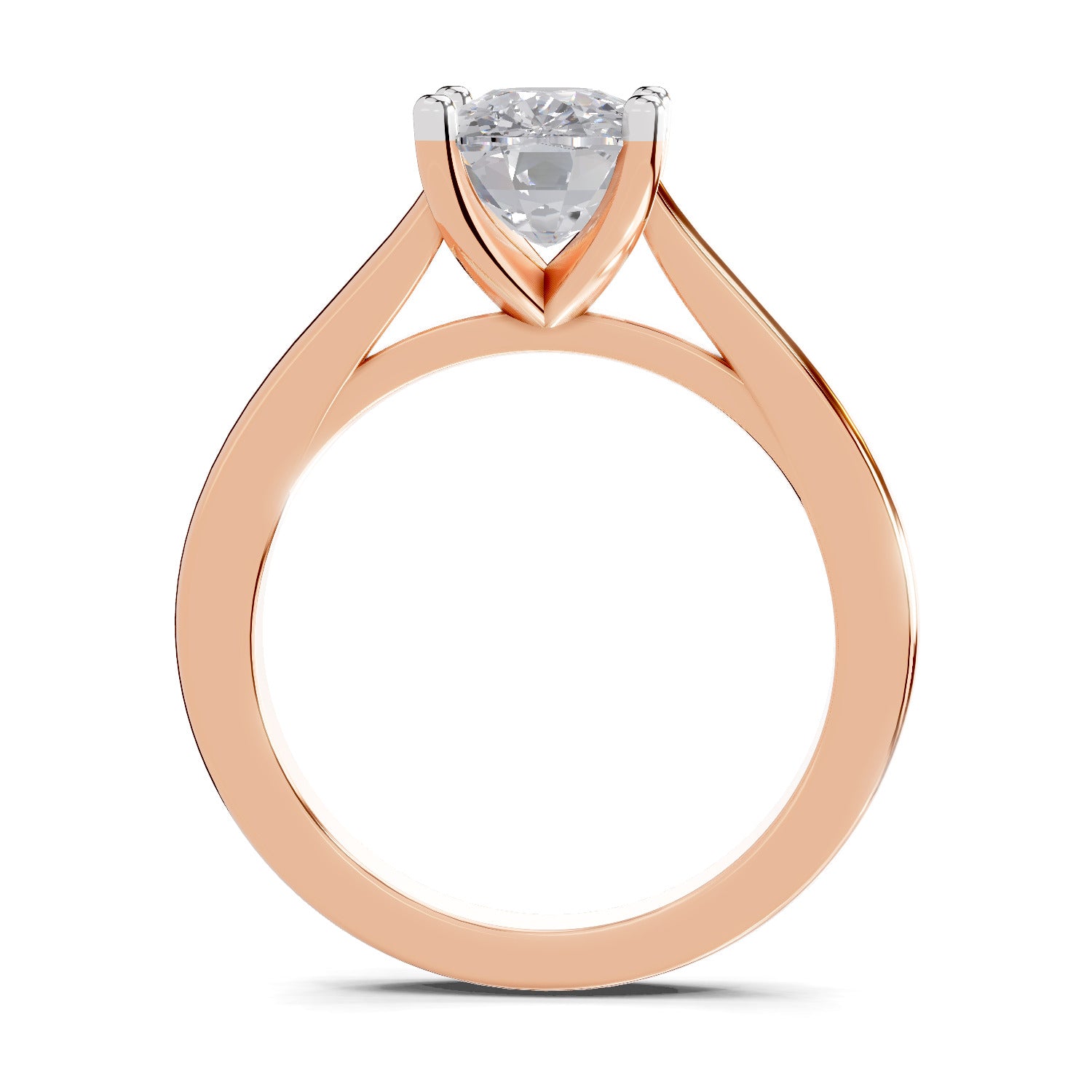 2 Ct Cushion Shape Solitaire Diamond Ring| 14K Rose Gold