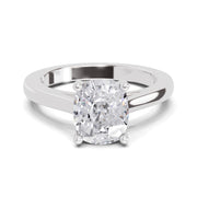 2 Ct Cushion Shape Solitaire Diamond Ring| 14K White Gold