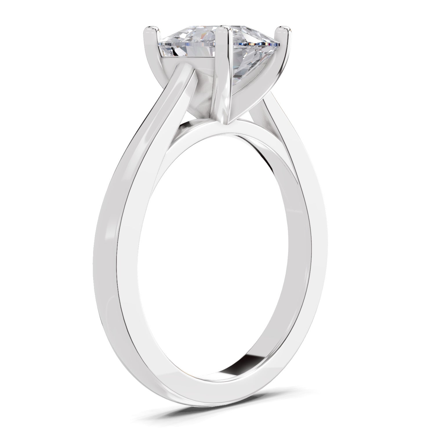 2 Ct Cushion Shape Solitaire Diamond Ring| 14K White Gold