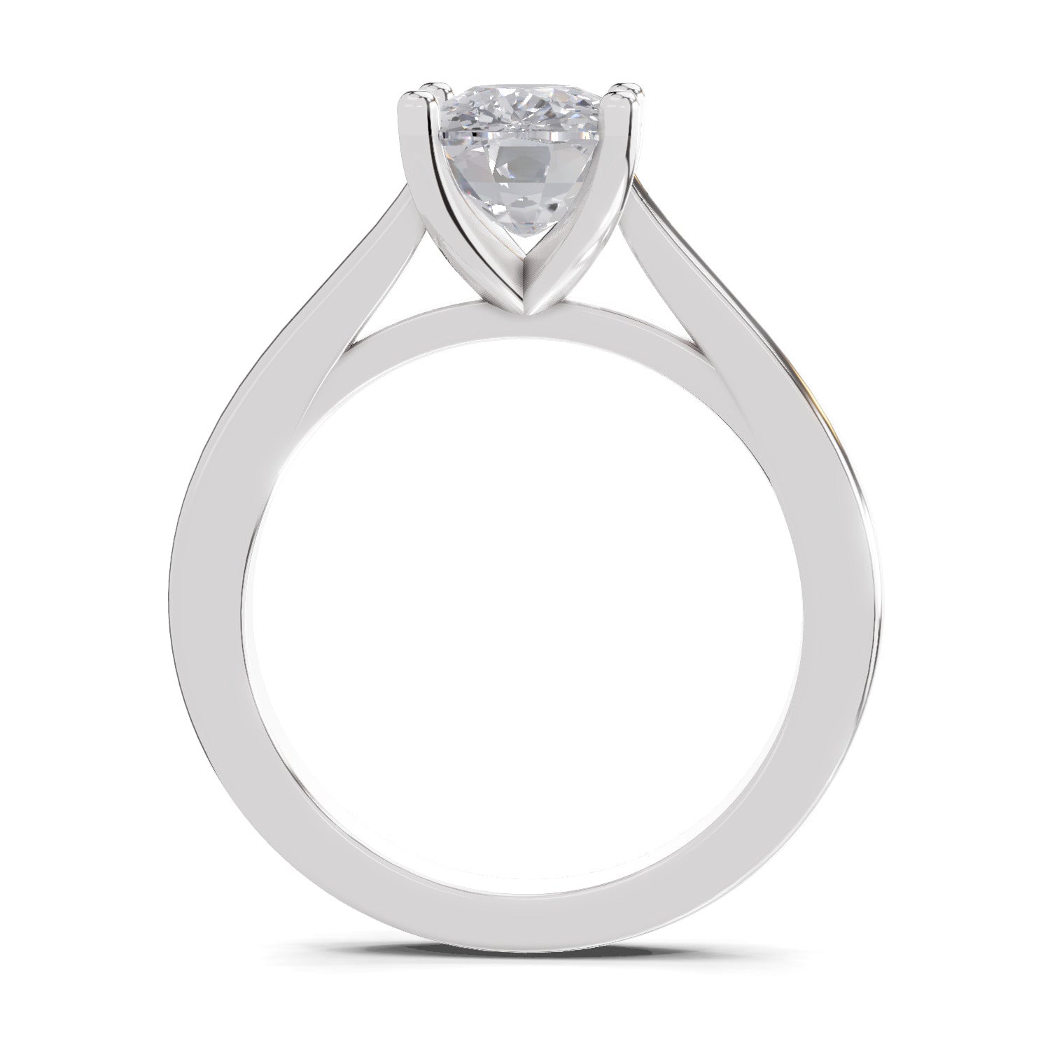 2 Ct Cushion Shape Solitaire Diamond Ring| 14K White Gold