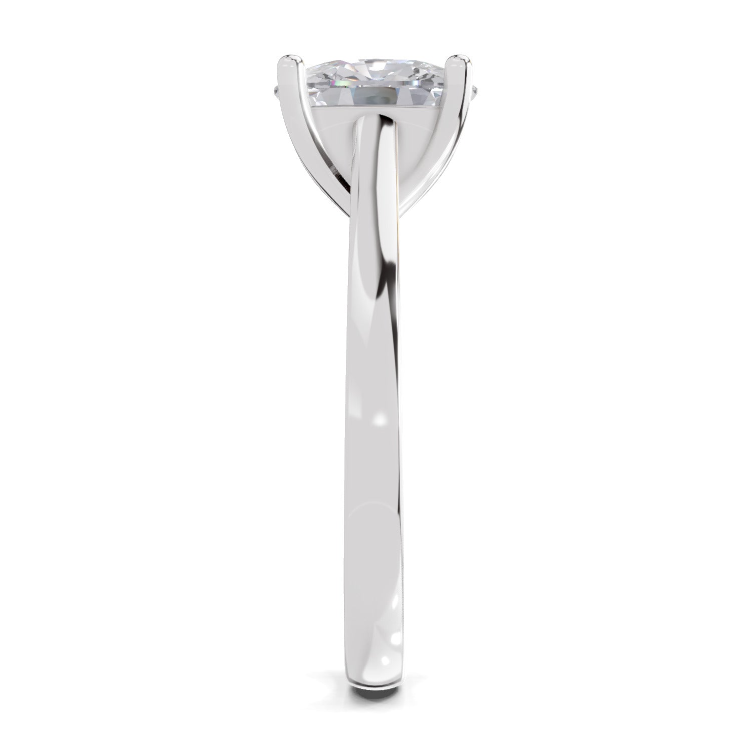 2 Ct Cushion Shape Solitaire Diamond Ring| 14K White Gold
