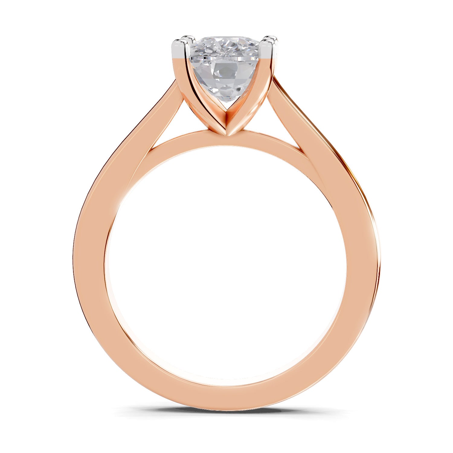 3 Ct Cushion Shape Solitaire Diamond Ring| 14K Rose Gold