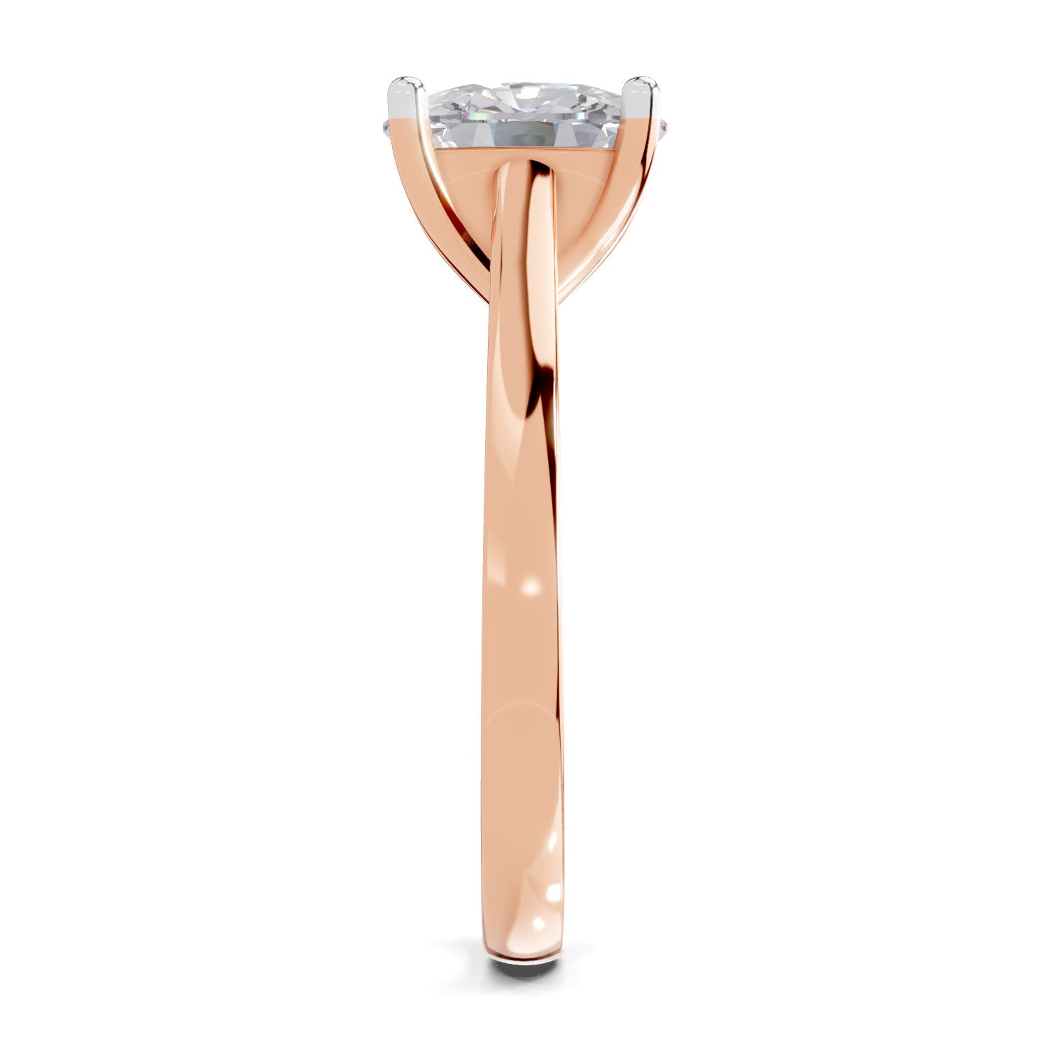 3 Ct Cushion Shape Solitaire Diamond Ring| 14K Rose Gold