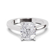 3 Ct Cushion Shape Solitaire Diamond Ring| 14K White Gold